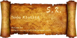 Soós Klotild névjegykártya